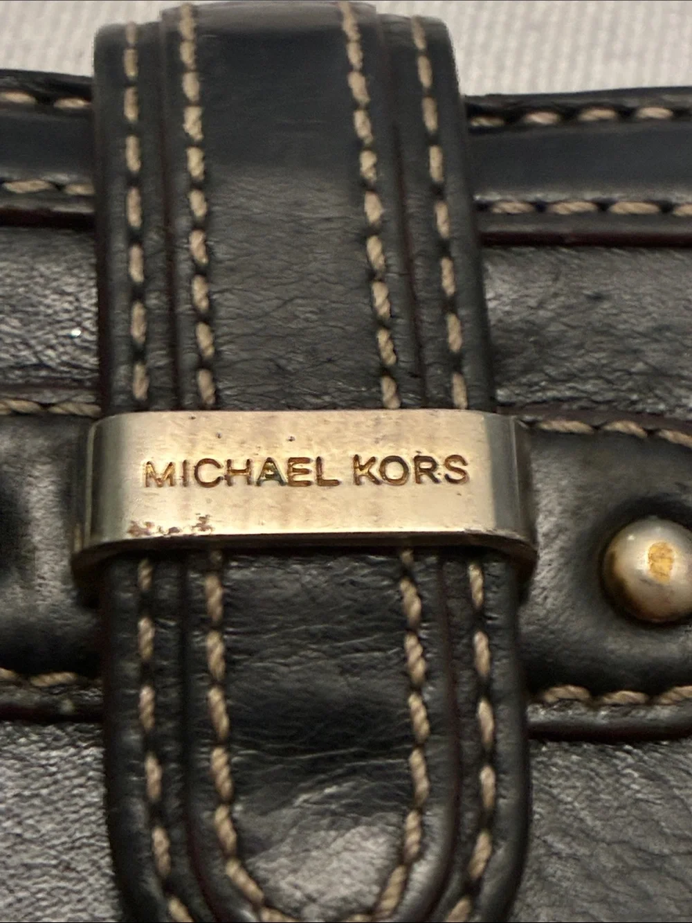 Michael Kors Black Leather Wallet with Gold Hardware